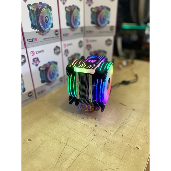 ZOKO İCE 5 4 BAKIR BORULU 2 X 12 CM AUTO RGB AMD/İNTEL İŞLEMCİ SOĞUTUCU ZOKO İCE 5 4 BAKIR BORULU 2 X 12 CM AUTO RGB AMD/İNTEL İŞLEMCİ SOĞUTUCU